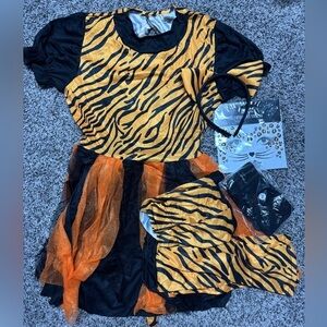 Leopard Halloween Costume Set Orange and Black